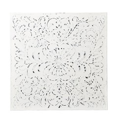 IRON PLATE TILE WHITE FLOWER 